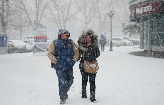 Snowstorm in Sochi