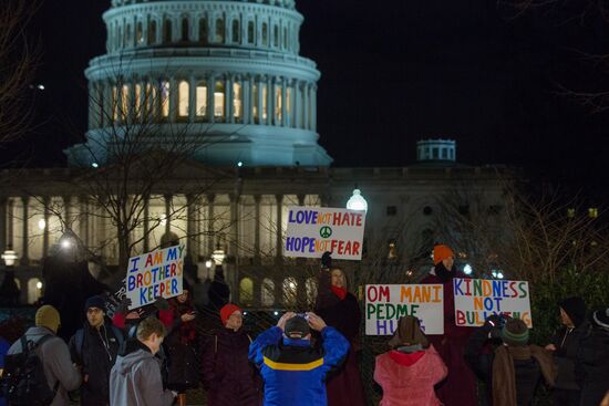 Immigration ban protests in Washington DC