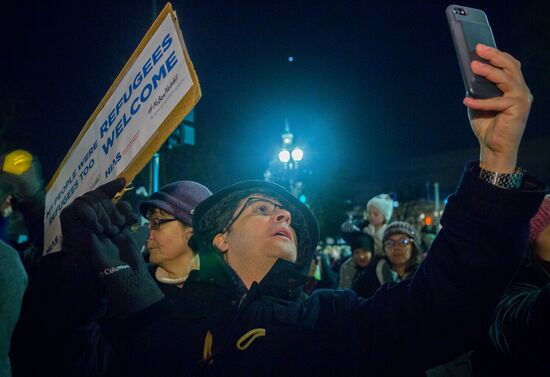 Immigration ban protests in Washington DC