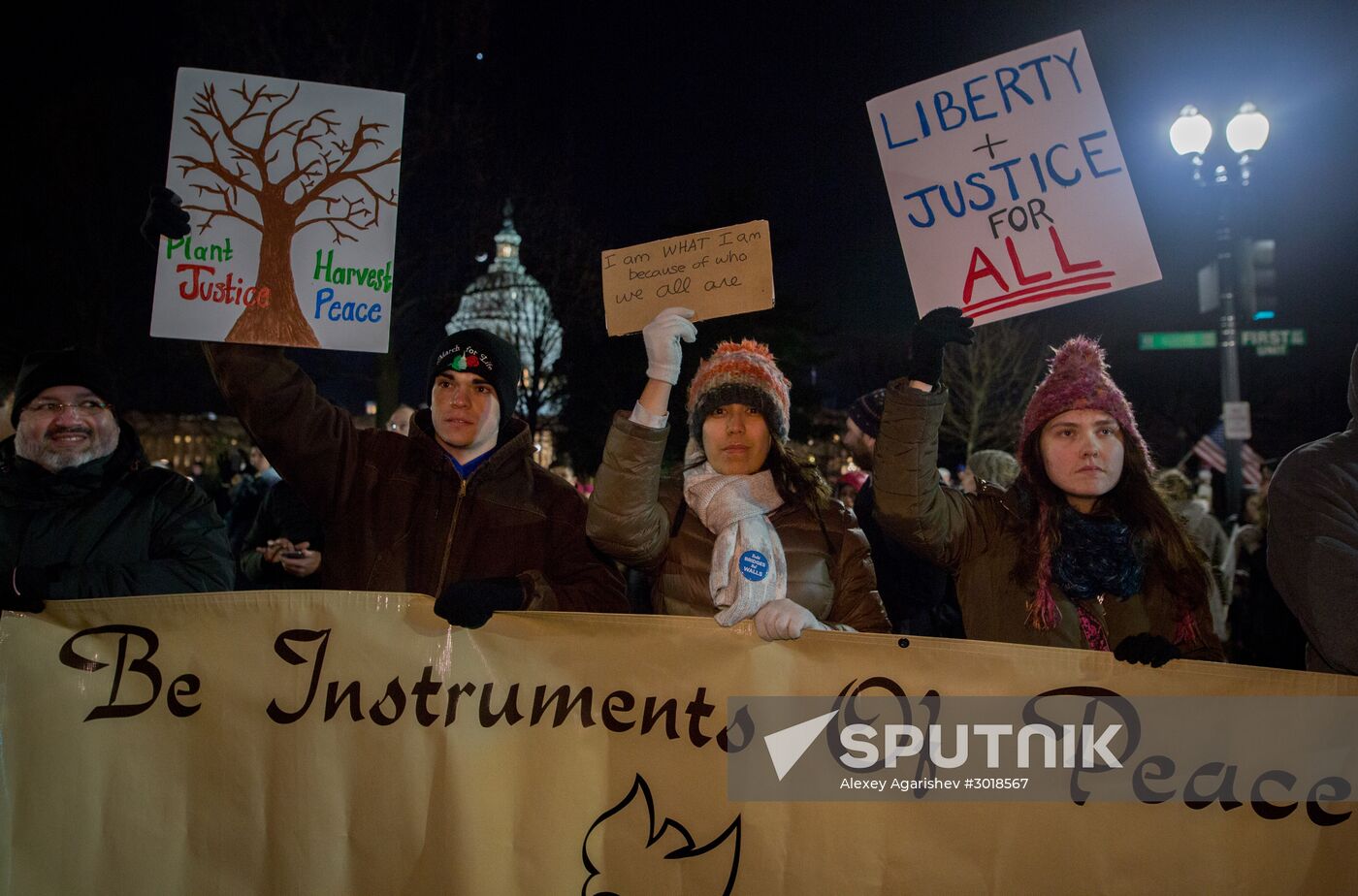 Immigration ban protests in Washington DC