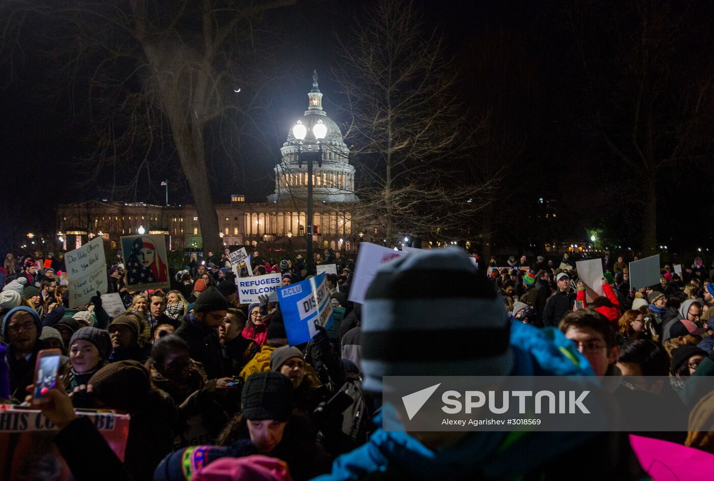 Immigration ban protests in Washington DC