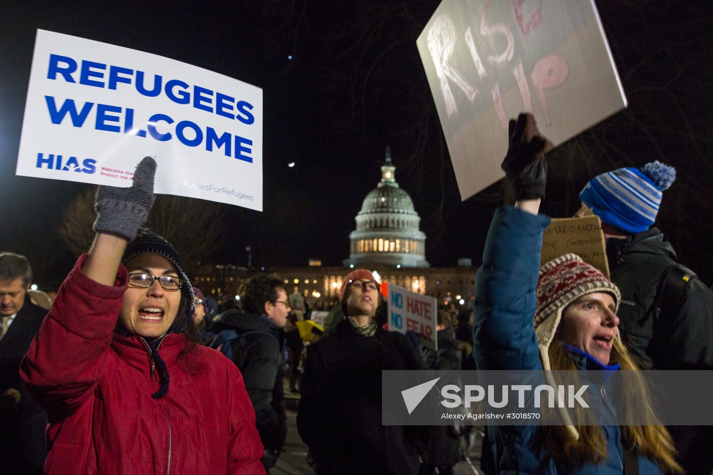 Immigration ban protests in Washington DC