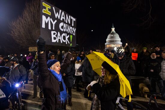 Immigration ban protests in Washington DC