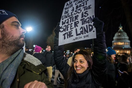 Immigration ban protests in Washington DC