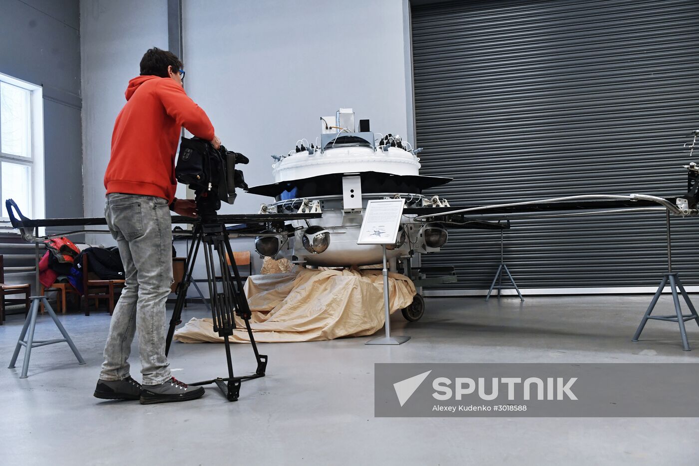 Spacecraft models displayed at Lavochkin Science & Production Association
