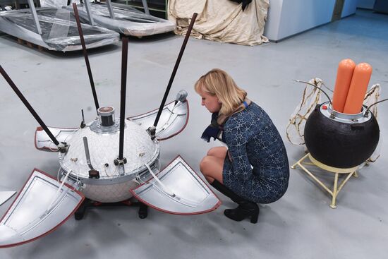Spacecraft models displayed at Lavochkin Science & Production Association