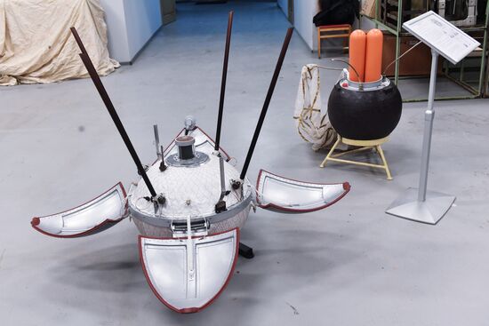 Spacecraft models displayed at Lavochkin Science & Production Association