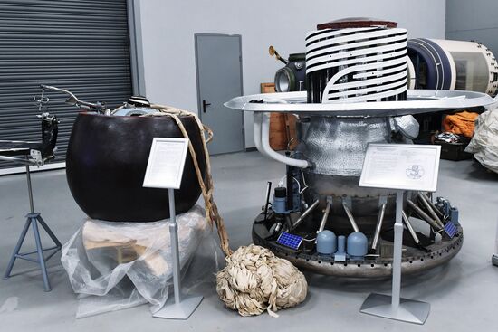 Spacecraft models displayed at Lavochkin Science & Production Association