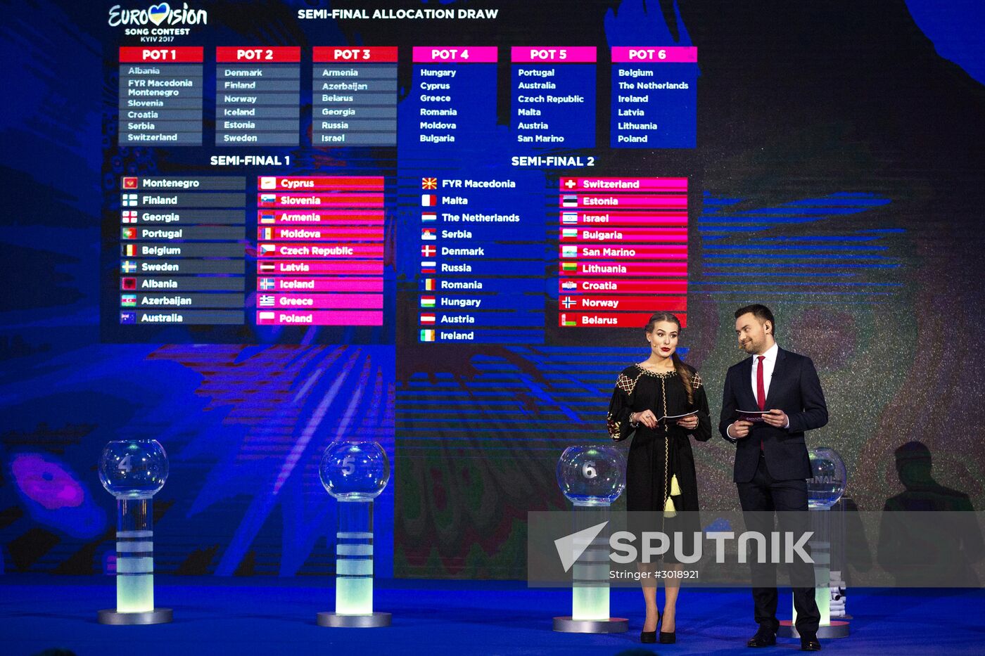 Eurovision 2017 semi-final allocation draw in Kiev