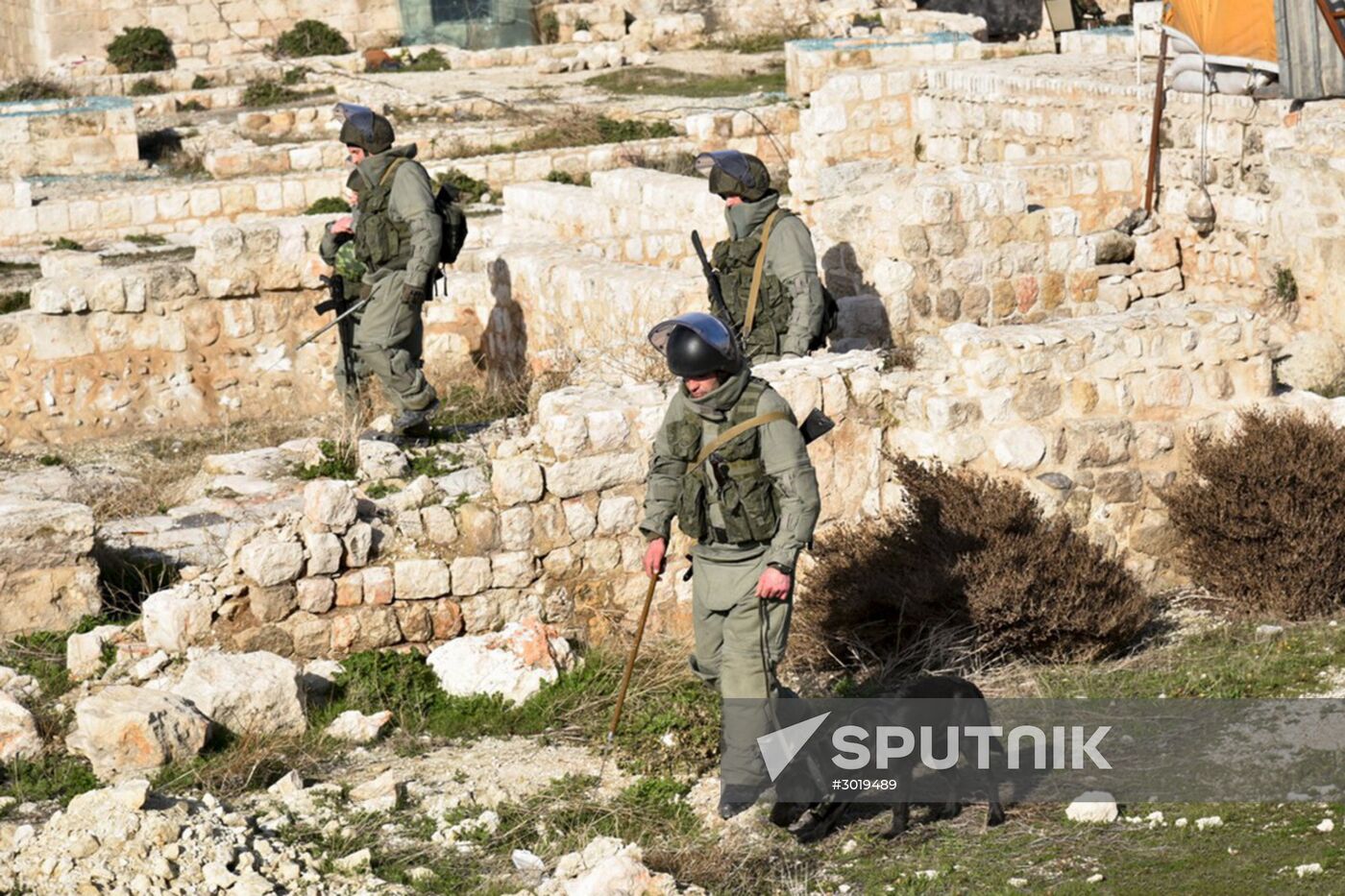 Russian bomb technicians demine Citadel of Aleppo
