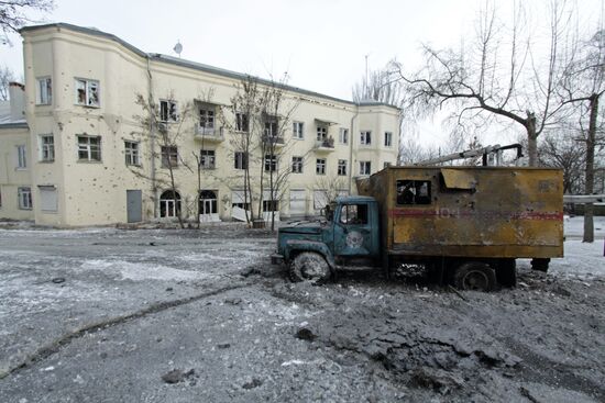 Donetsk after shelling