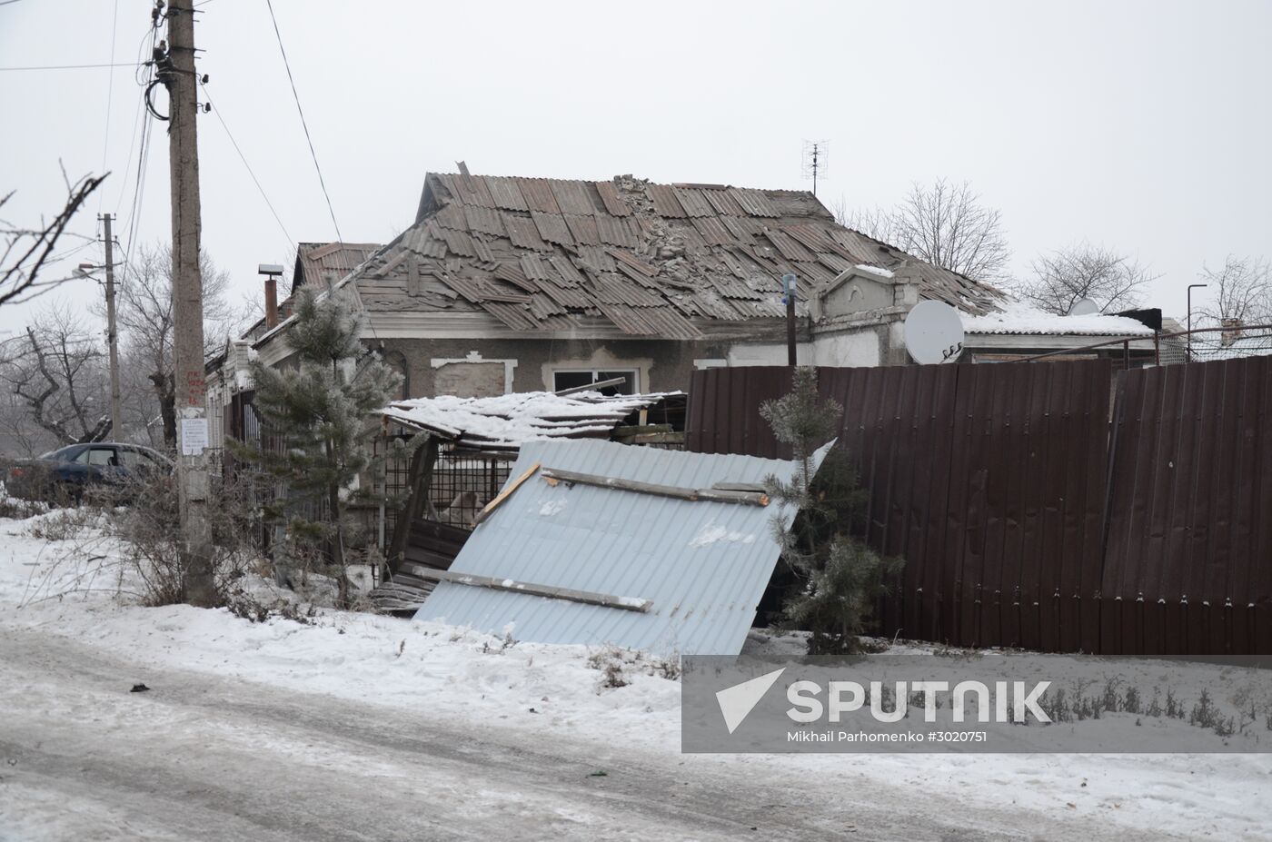 Aftermath of last night's shelling in Donetsk