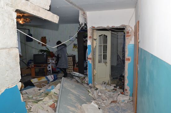 Aftermath of last night's shelling in Donetsk