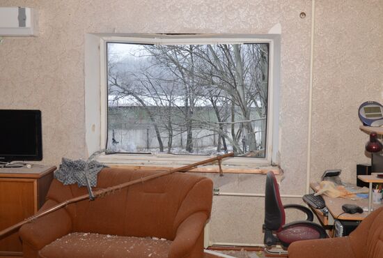 Aftermath of last night's shelling in Donetsk