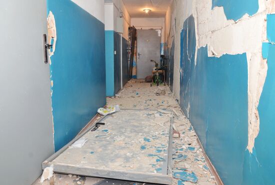 Aftermath of last night's shelling in Donetsk