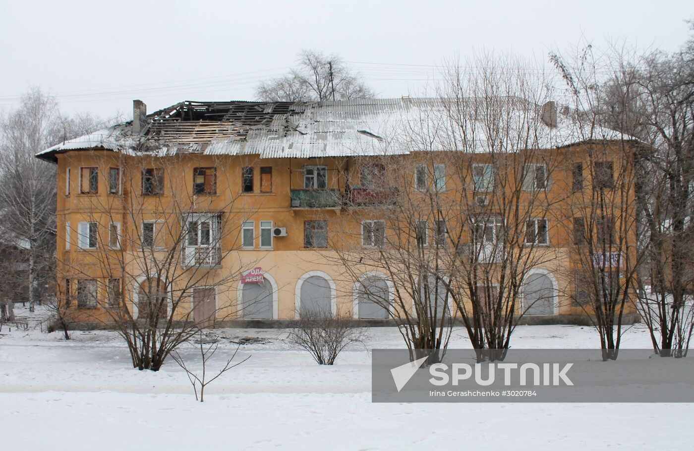Aftermath of last night's shelling in Donetsk
