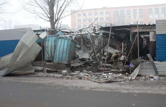 Aftermath of last night's shelling in Donetsk