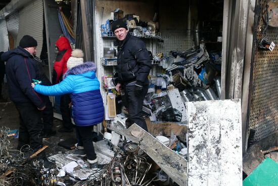 Aftermath of last night's shelling in Donetsk