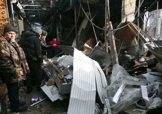Aftermath of last night's shelling in Donetsk