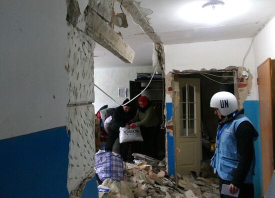 Aftermath of last night's shelling in Donetsk