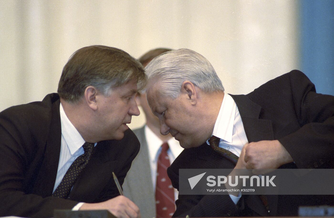 Boris Yeltsin and Oleg Lobov