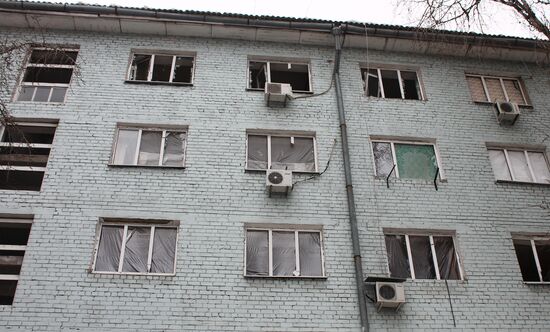 Aftermath of last night's shelling in Donetsk