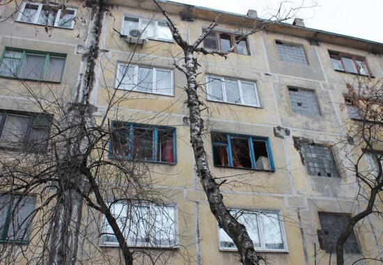 Aftermath of last night's shelling in Donetsk