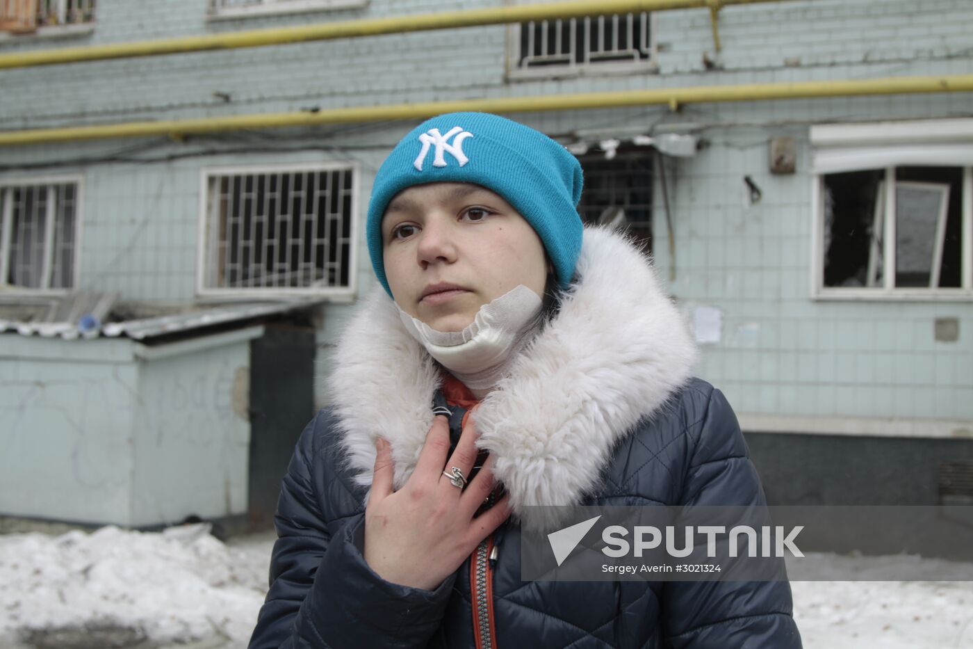 Aftermath of last night's shelling in Donetsk