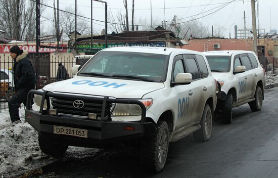 Aftermath of last night's shelling in Donetsk