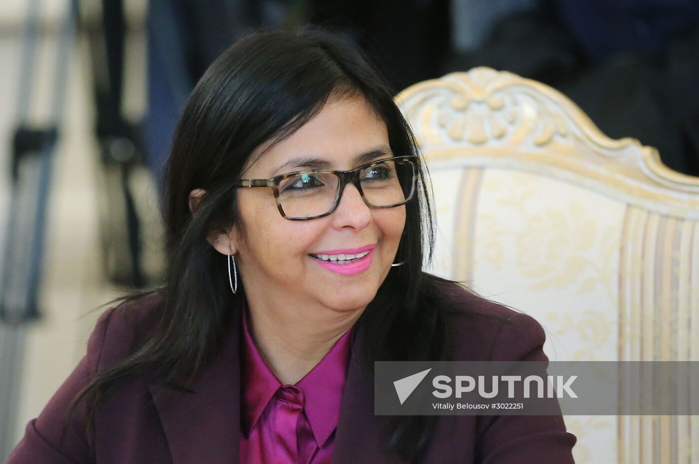 Russian Foreign Minister Sergei Lavrov meets with his Venezuelan counterpart Delcy Rodriguez