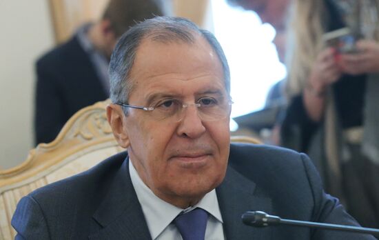Russian Foreign Minister Sergei Lavrov meets with his Venezuelan counterpart Delcy Rodriguez
