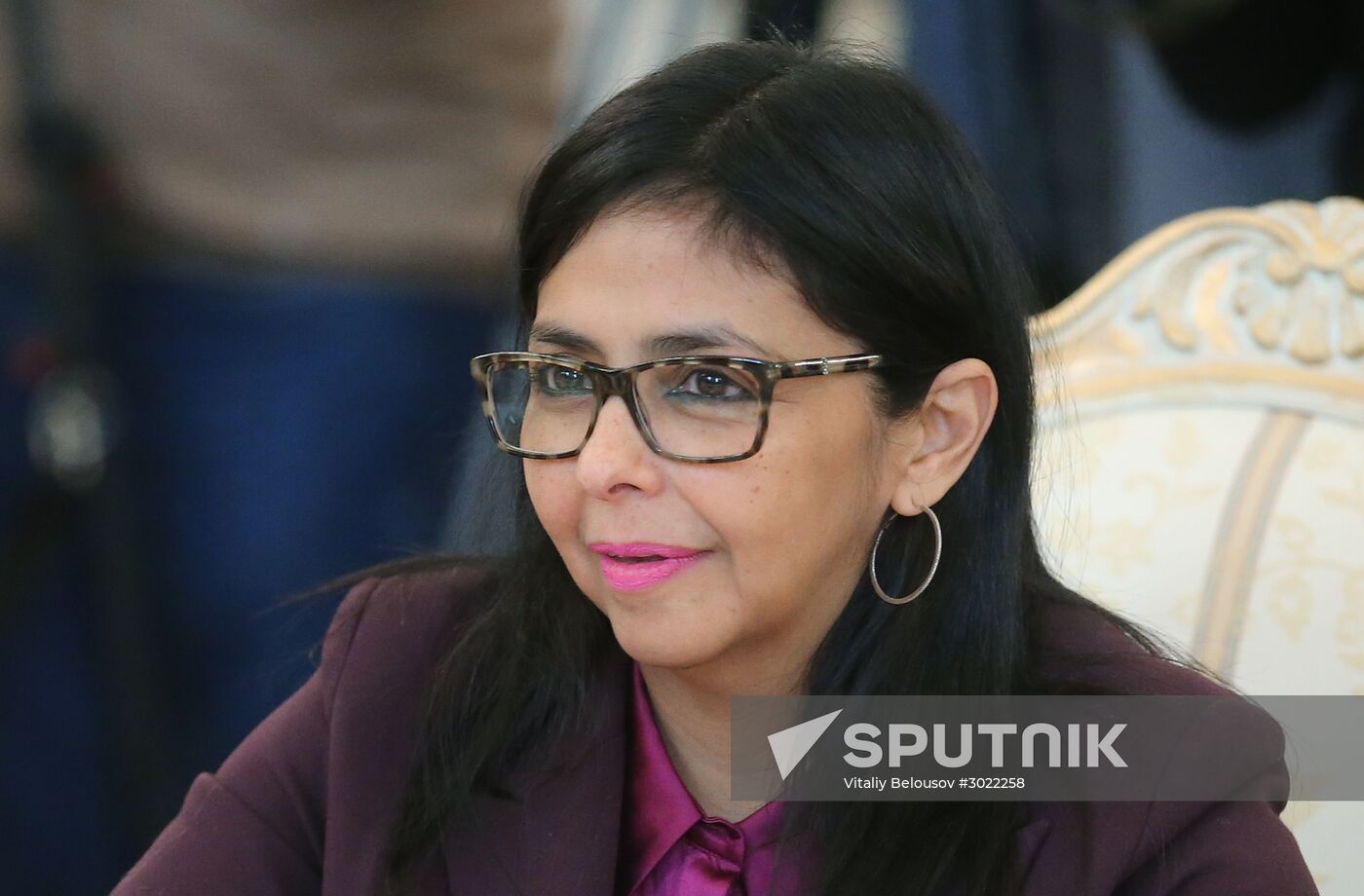 Russian Foreign Minister Sergei Lavrov meets with his Venezuelan counterpart Delcy Rodriguez