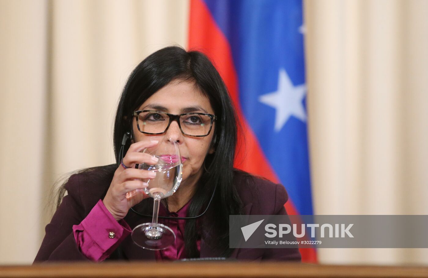 Russian Foreign Minister Sergei Lavrov meets with his Venezuelan counterpart Delcy Rodriguez