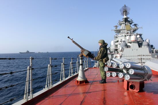 Distant sea voyage by Russian Northern Fleet's combat vessels