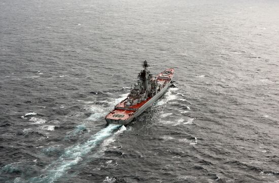 Distant sea voyage by Russian Northern Fleet's combat vessels