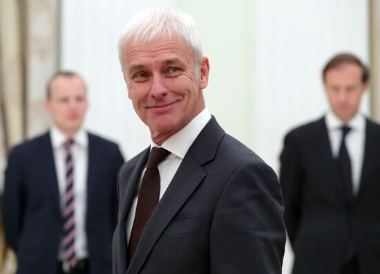 President Vladimir Putin meets with Volkswagen AG Management Board Chair Matthias Müller