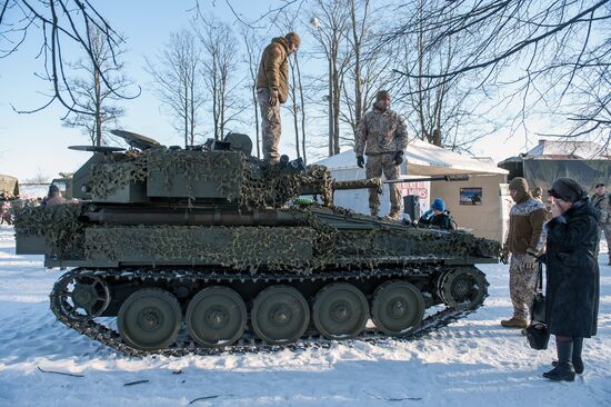 Demonstration of NATO's military equipment in Latvia