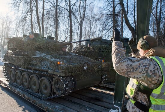 Demonstration of NATO's military equipment in Latvia
