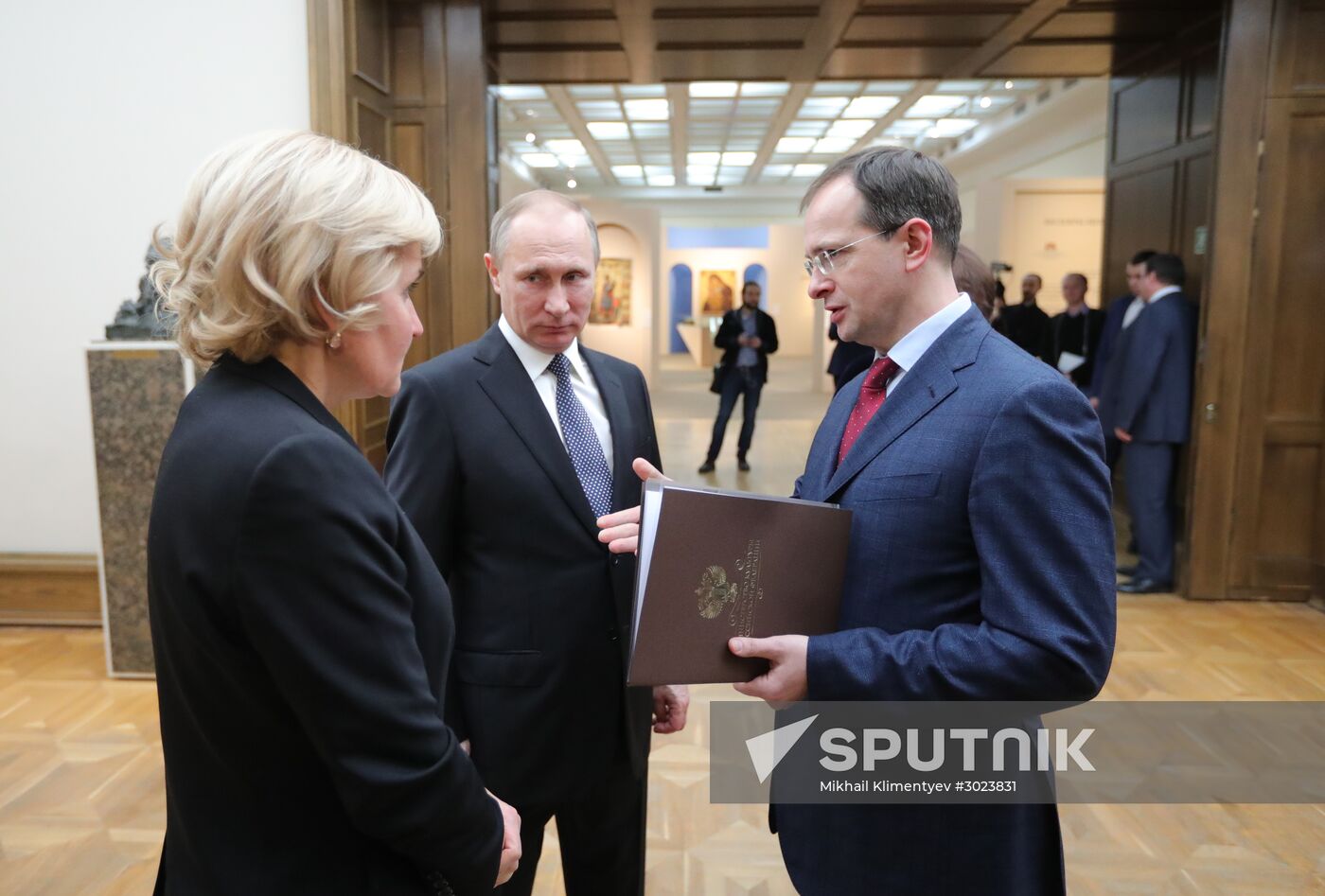 President Vladimir Putin visits "Roma. Aeterna. Vatican Pinacoteca Masterpieces" exhibition at Tretyakov Gallery