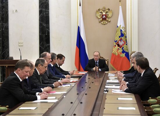 Russian President Vladimir Putin holds Russian Federation Security Council meeting