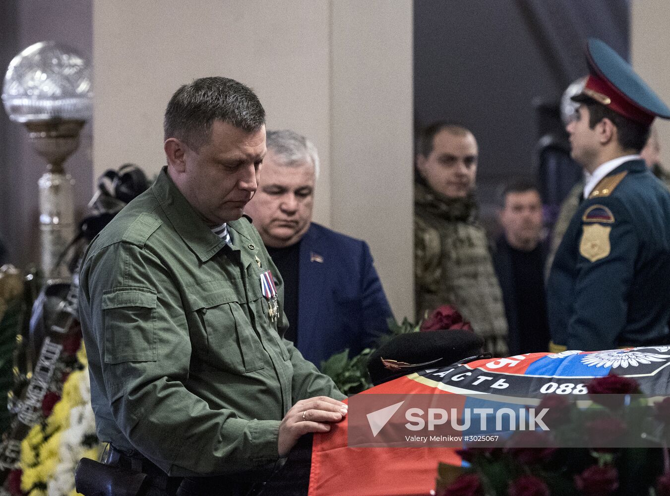 Farewell to Somalia batallion commander Mikhail Tolstykh (aka Givi) in Donetsk