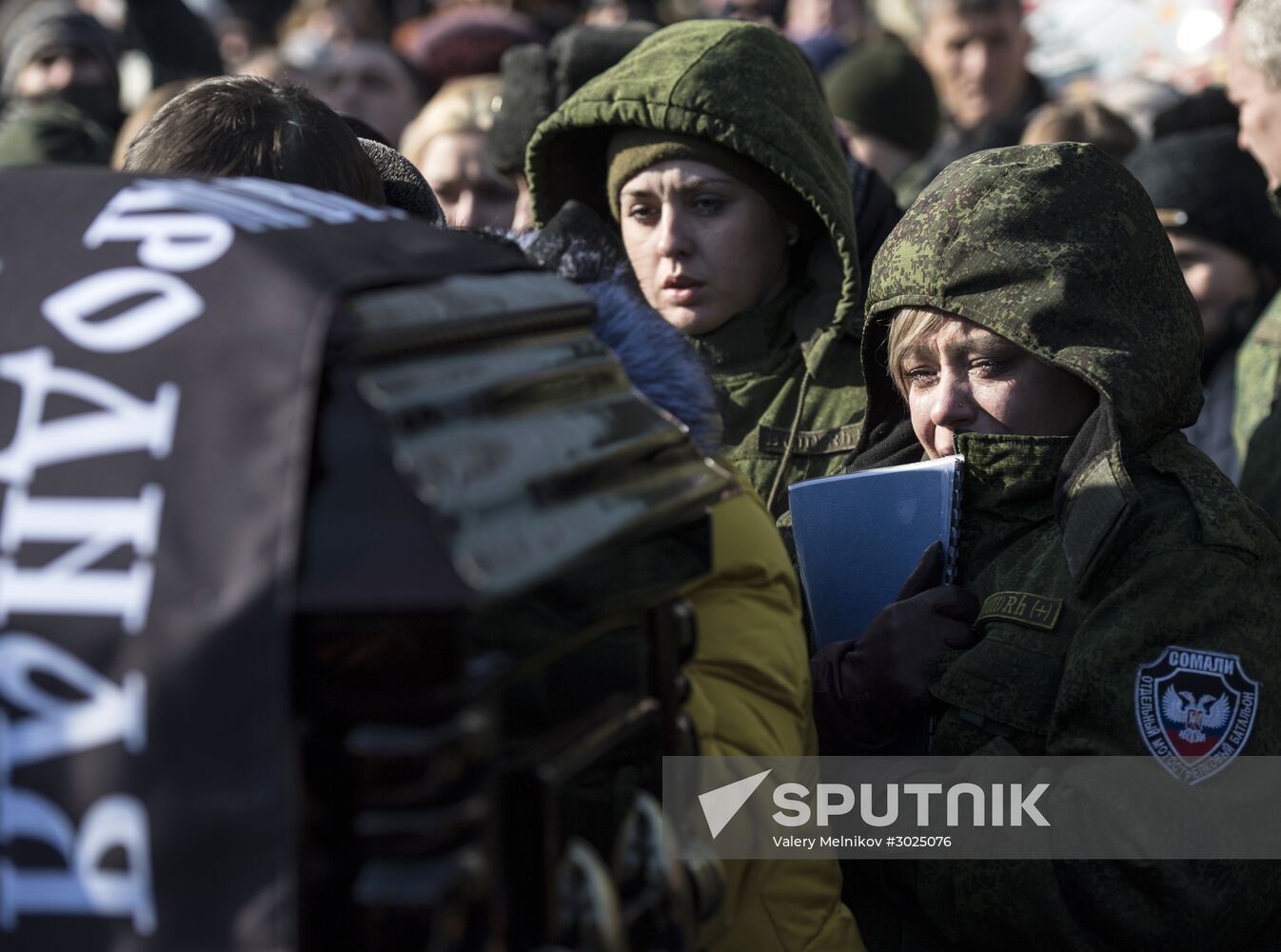 Farewell to Somalia batallion commander Mikhail Tolstykh (aka Givi) in Donetsk