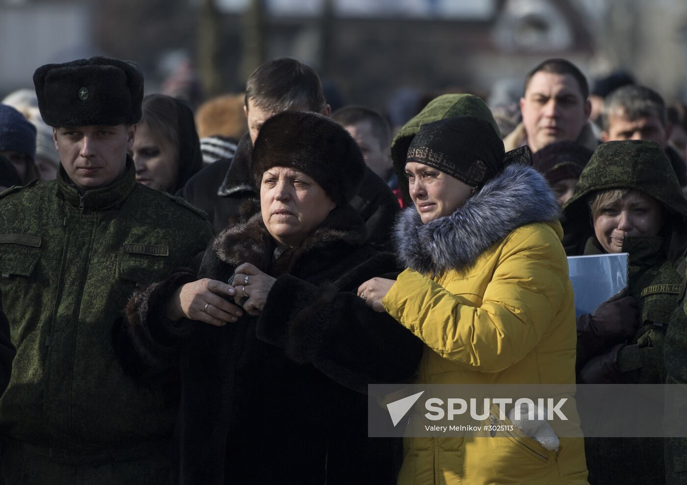 Farewell to Somalia batallion commander Mikhail Tolstykh (aka Givi) in Donetsk