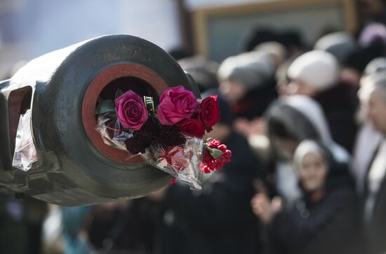 Farewell to Somalia batallion commander Mikhail Tolstykh (aka Givi) in Donetsk