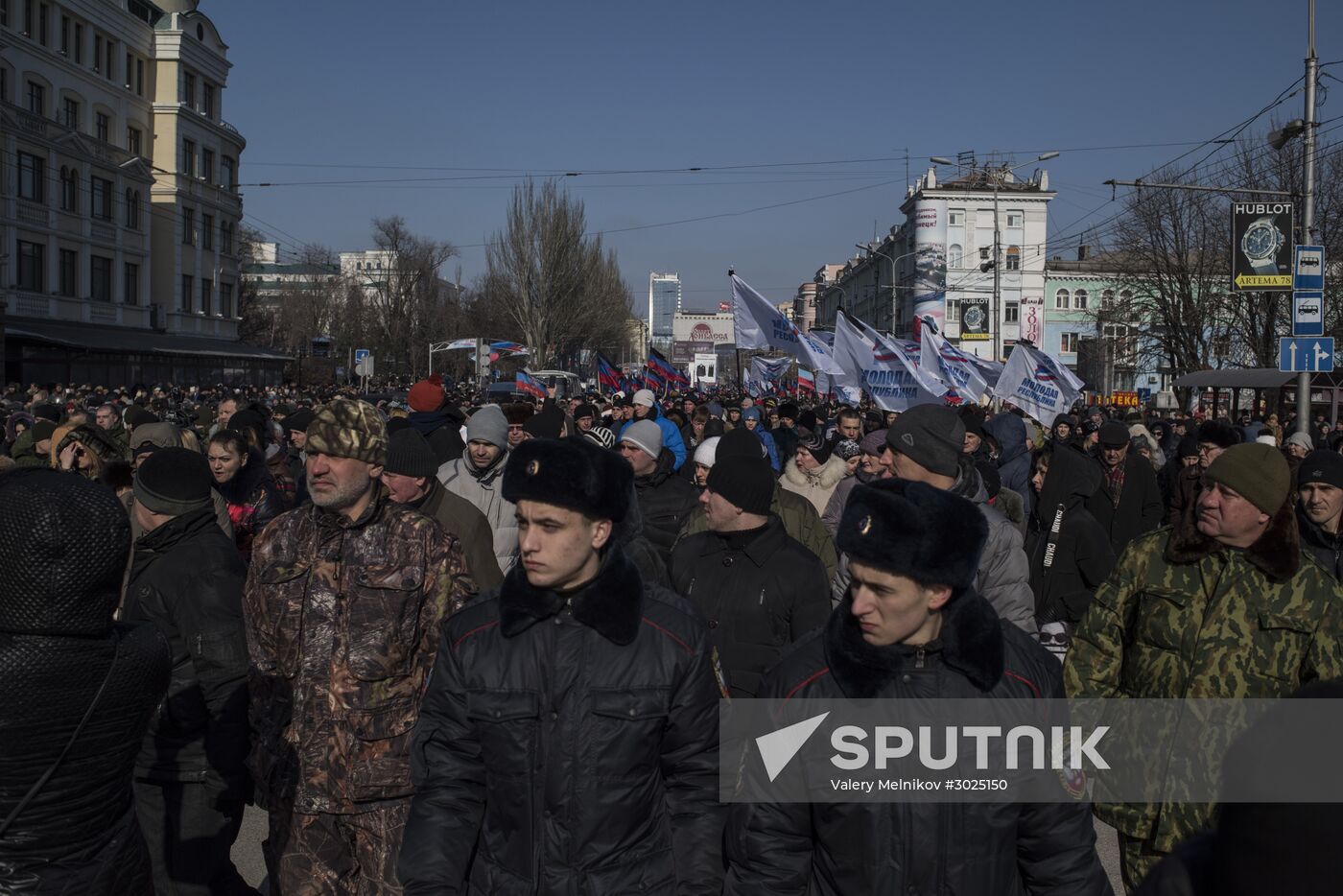 Farewell to Somalia batallion commander Mikhail Tolstykh (aka Givi) in Donetsk