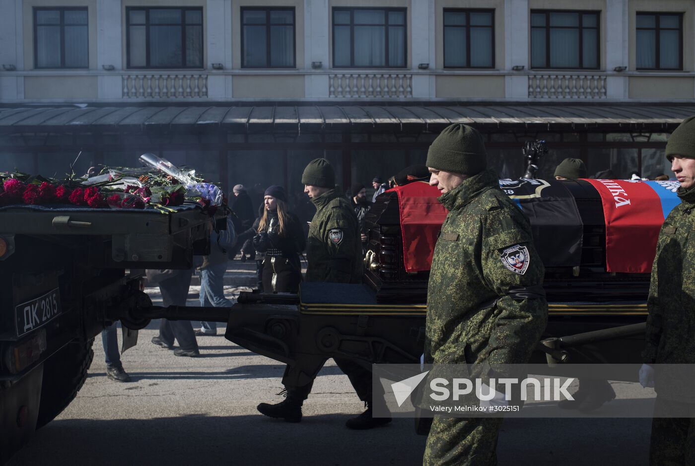 Farewell to Somalia batallion commander Mikhail Tolstykh (aka Givi) in Donetsk