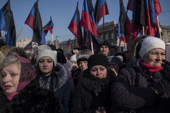 Farewell to Somalia batallion commander Mikhail Tolstykh (aka Givi) in Donetsk