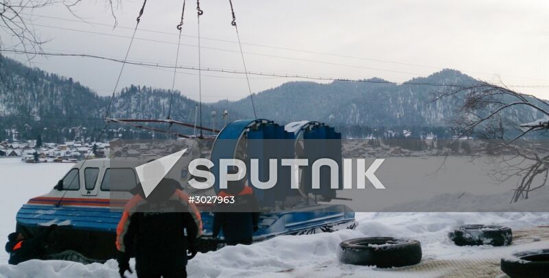 Rescue operation at helicopter crash site in Altai