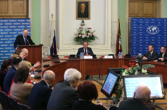 Foreign Minister Sergei Lavrov meets with students and staff of Foreign Ministry's Diplomatic Academy