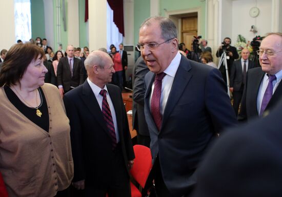 Foreign Minister Sergei Lavrov meets with students and staff of Foreign Ministry's Diplomatic Academy